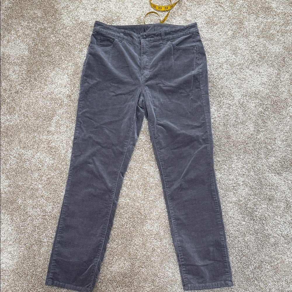 Talbots Women's Gray Corduroy Straight Leg Pants